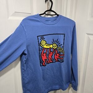 Keith Haring Blue Long Sleeve Tee